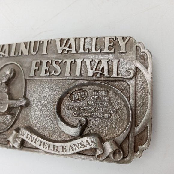 Bluegrass Guitar Belt Buckle Music Festival Dan Crary 1986 Walnut Valley - Picture 6 of 7